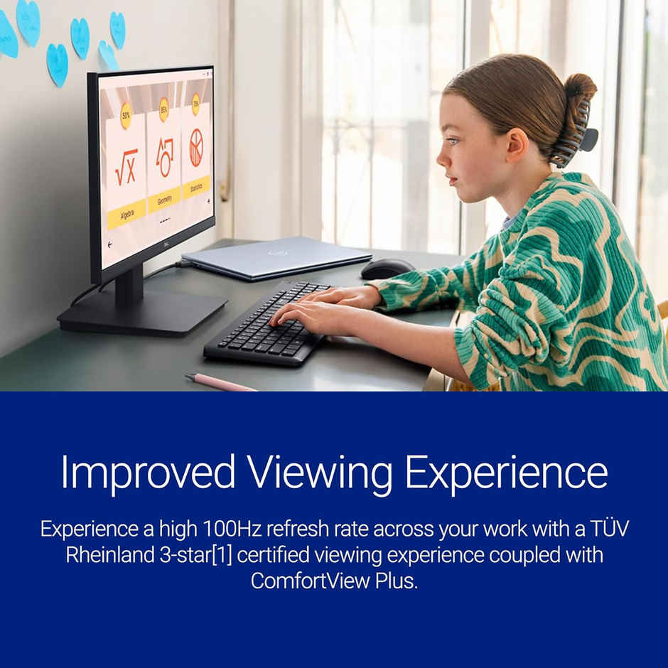 Dell 21.5"/54.6cm 100Hz FHD VA display with eye comfort and HDMI/DP/VGA Ultra-Thin bezels Monitor