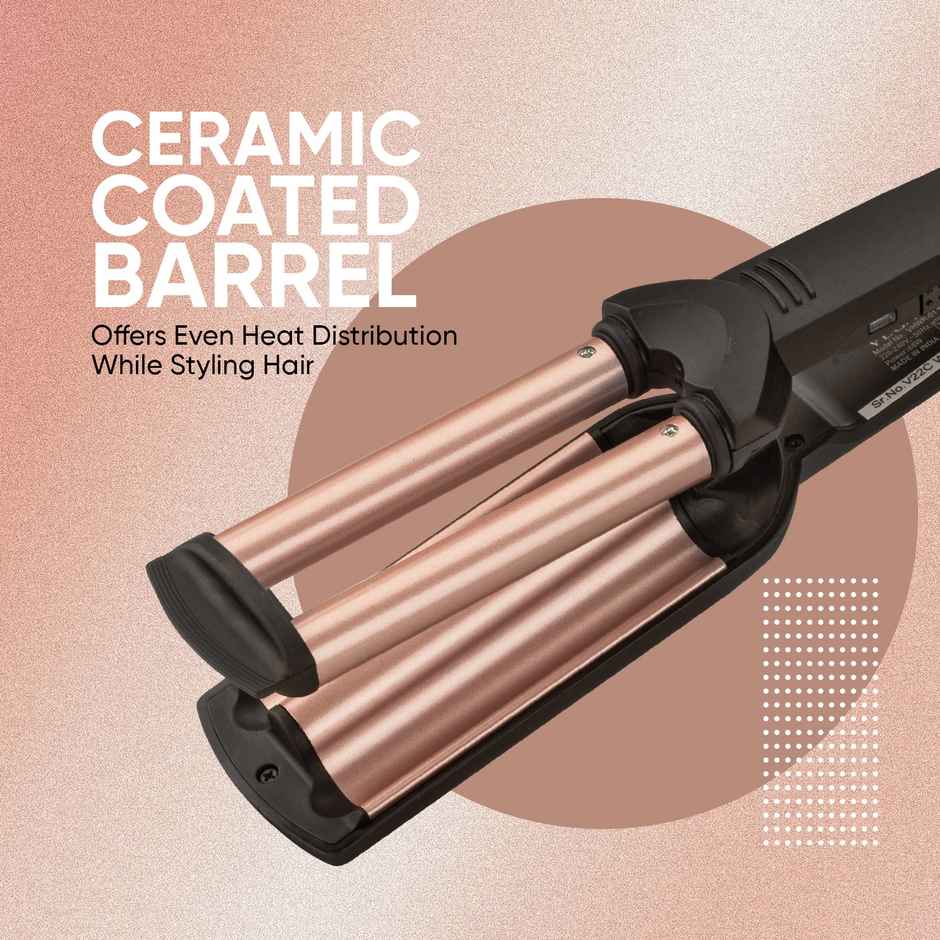 Vega I-Wave Hair Waver for Women with Ceramic Coated Barrel, Soft & Deep Wave Hair Curls (VHWR-01)