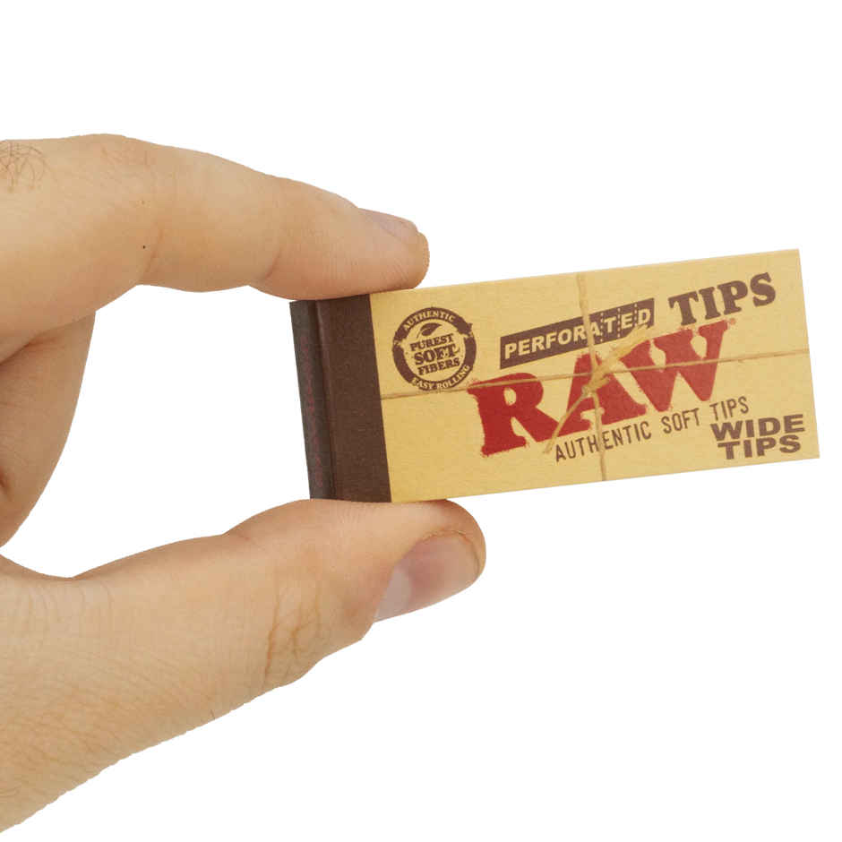 Raw Perforated Wide Tips/Roach Pad - 50 Leaves/Pack