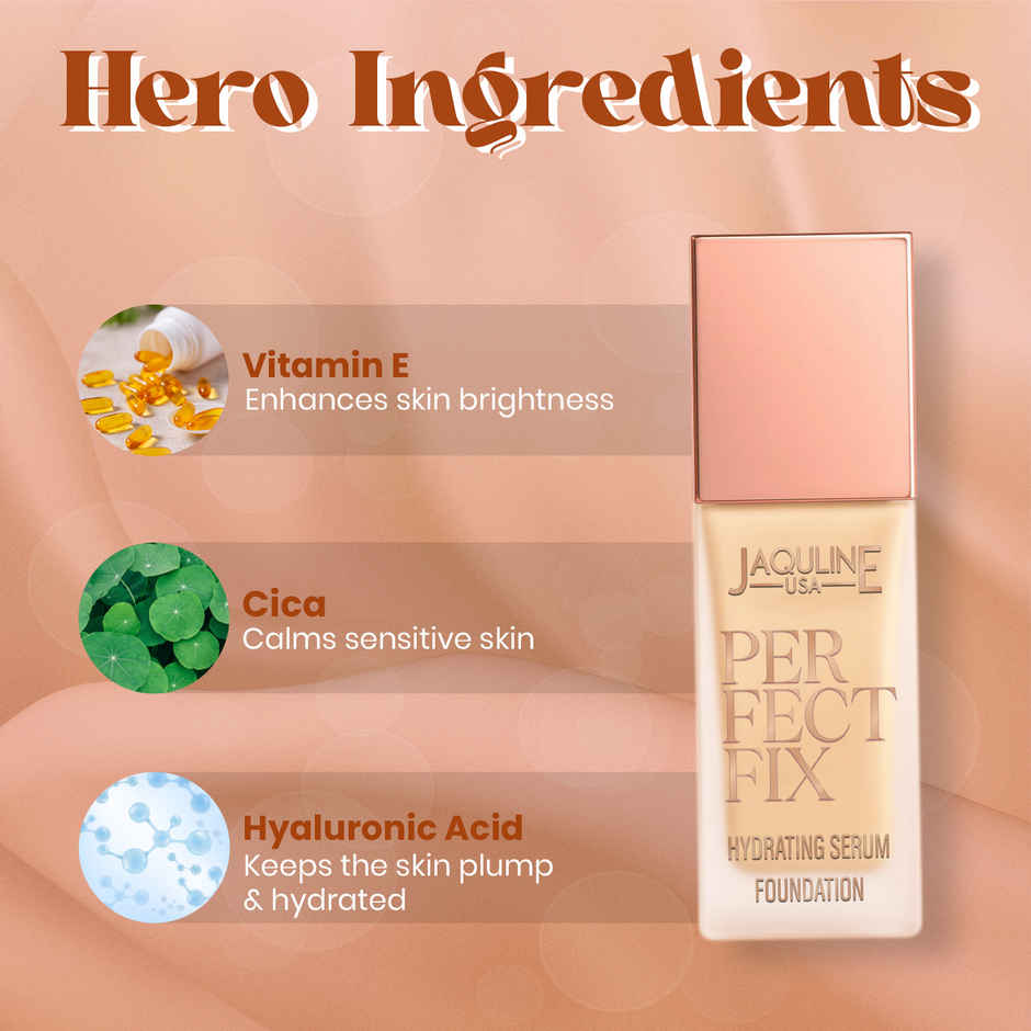 Jaquline Usa Perfect Fix Hydrating Serum Foundation | Golden Beige 03