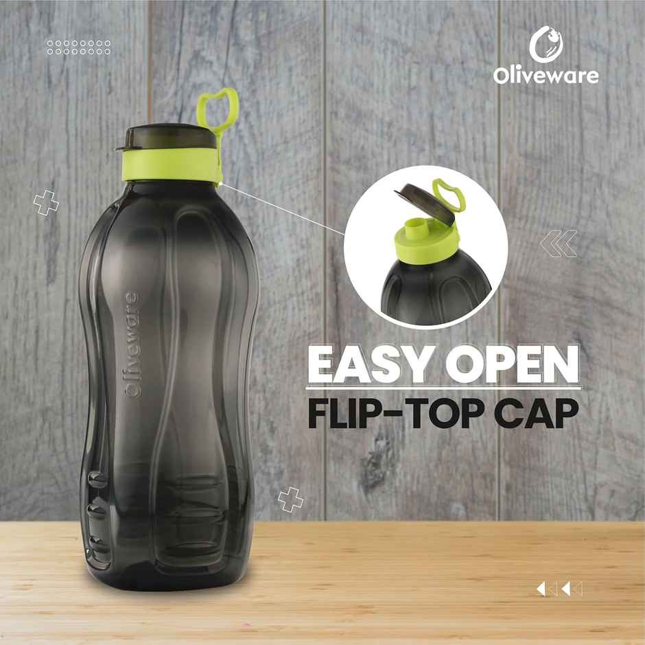 Oliveware Jumbo 2 L Water Bottle Pack Of 1 Black Green