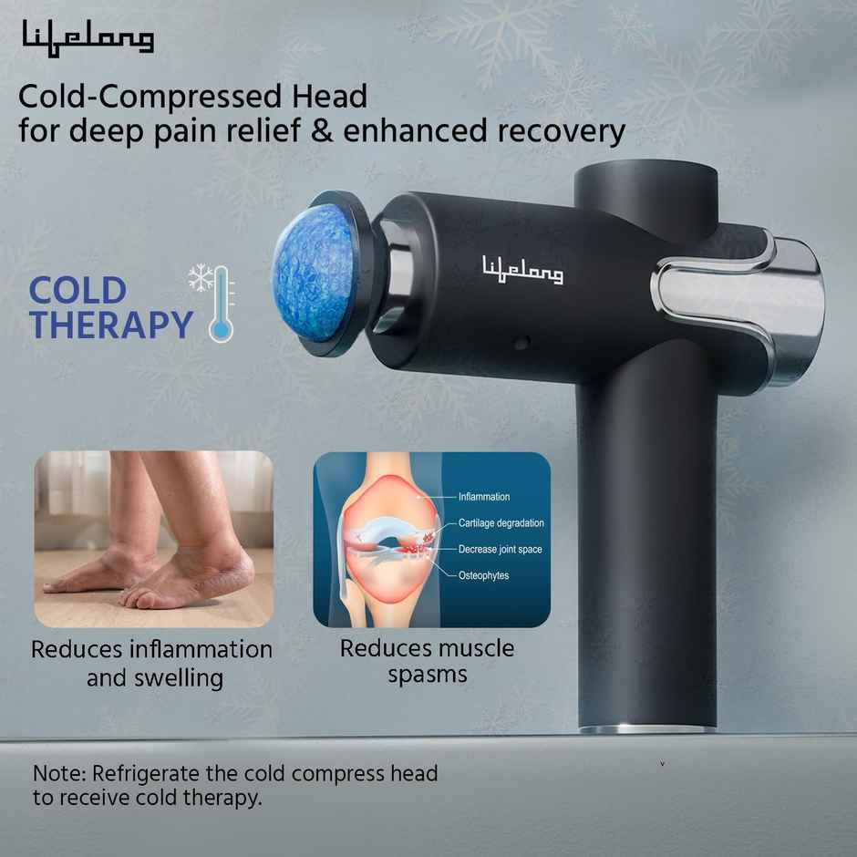 Lifelong Gun Massager for Pain Relief with Cold Compression & 99 Speed Settings - Rechargeable