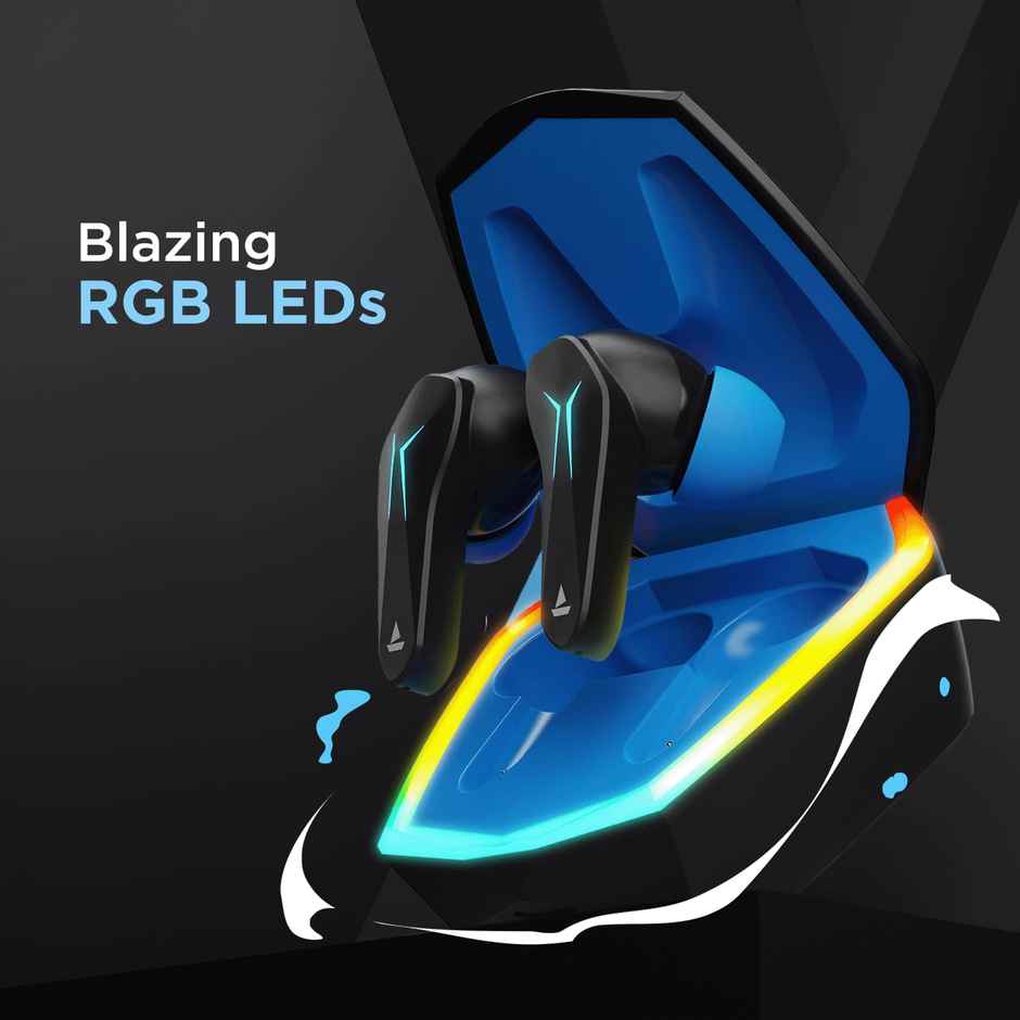 boAt Immortal 121 TWS Earbuds for Gaming w/ 40H Playtime, BEAST Mode & RGB LEDs (Black Sabre)