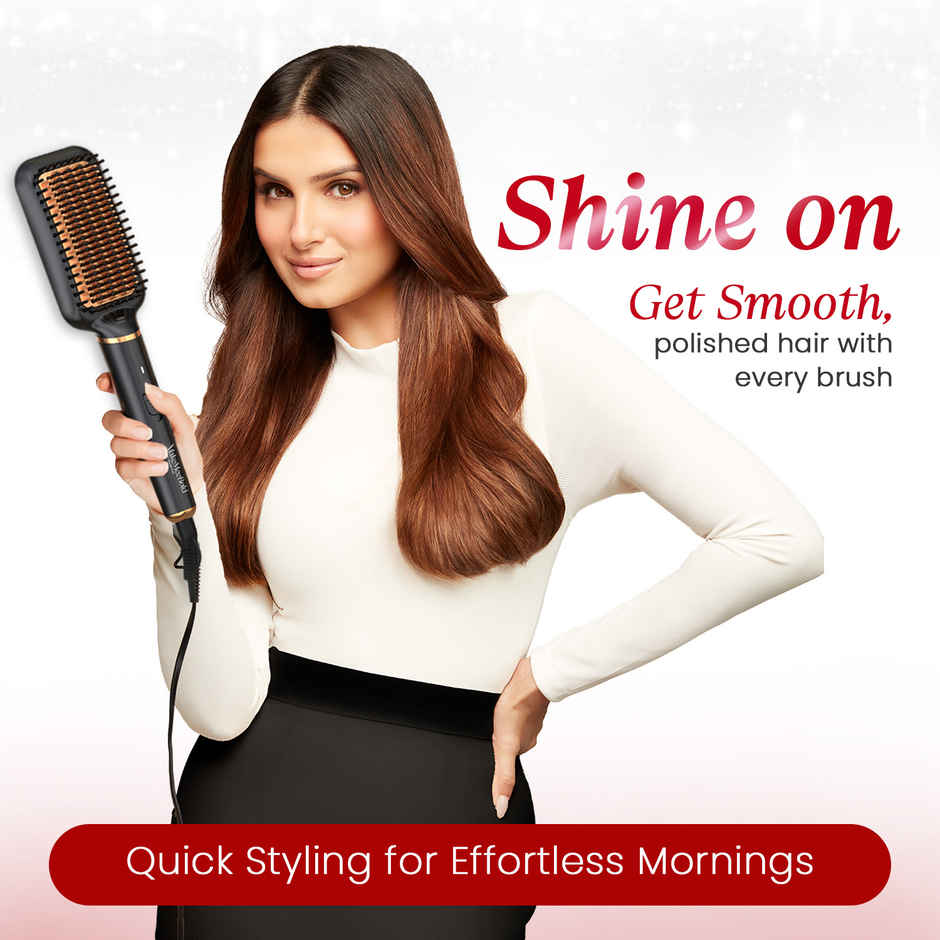 Urban Yog Make Mee Bold Frizz Free Hair Straightener Brush |Large Paddle Design, Electric Comb