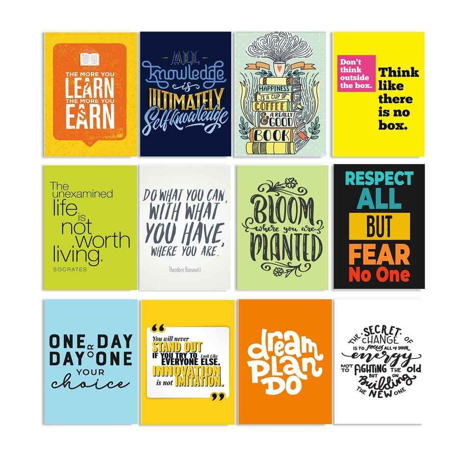 Paper Plane Design Motivational Wall Posters | Set of 12 | (29 cm x 21 cm) D10