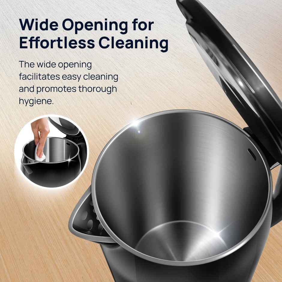 Wipro Elato BK 213 Cool Touch Electric Kettle | 1.8 L | 3x Protection - Overheat | Black