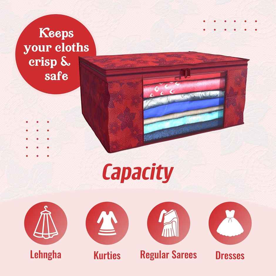 Woven | Saree Organiser Bag | Red
