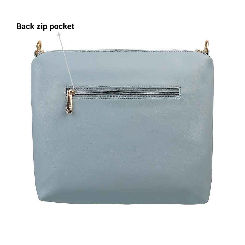 Mochi Blue Synthetic Sling Bag for Women | 66-7673-45