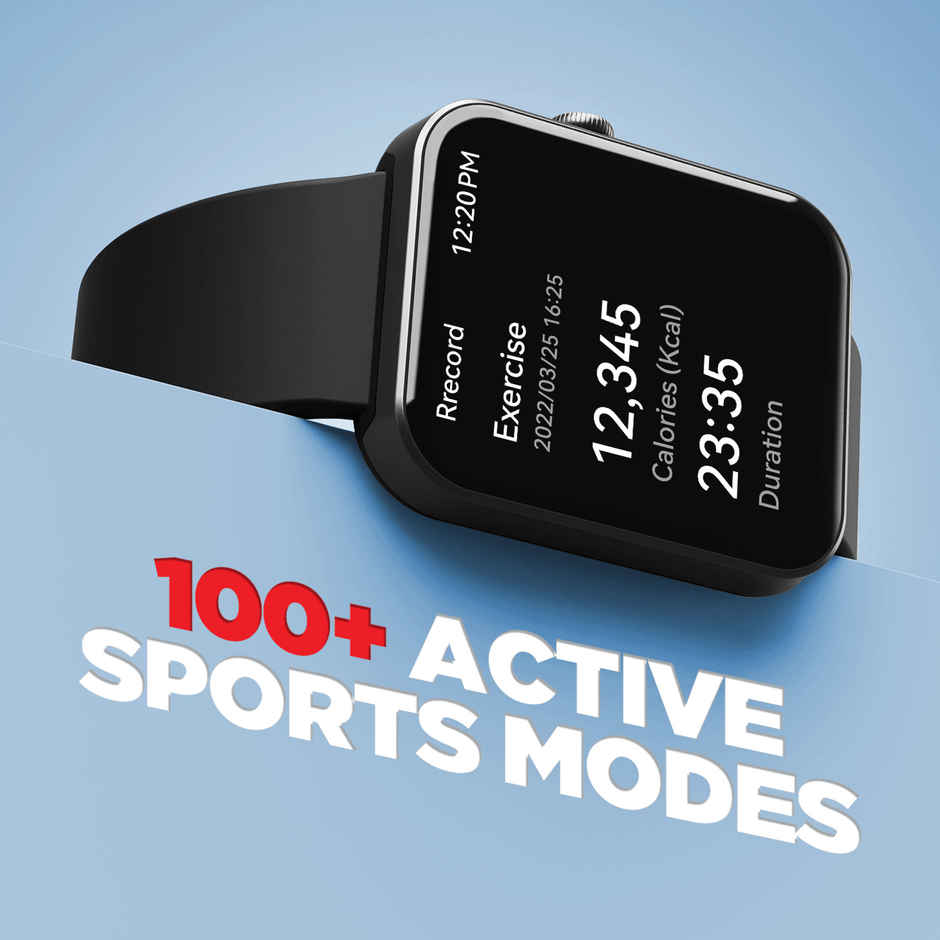 boAt Wave Stride Voice Smartwatch | 1.83" Display | IP68 Water Resistant - Active Black