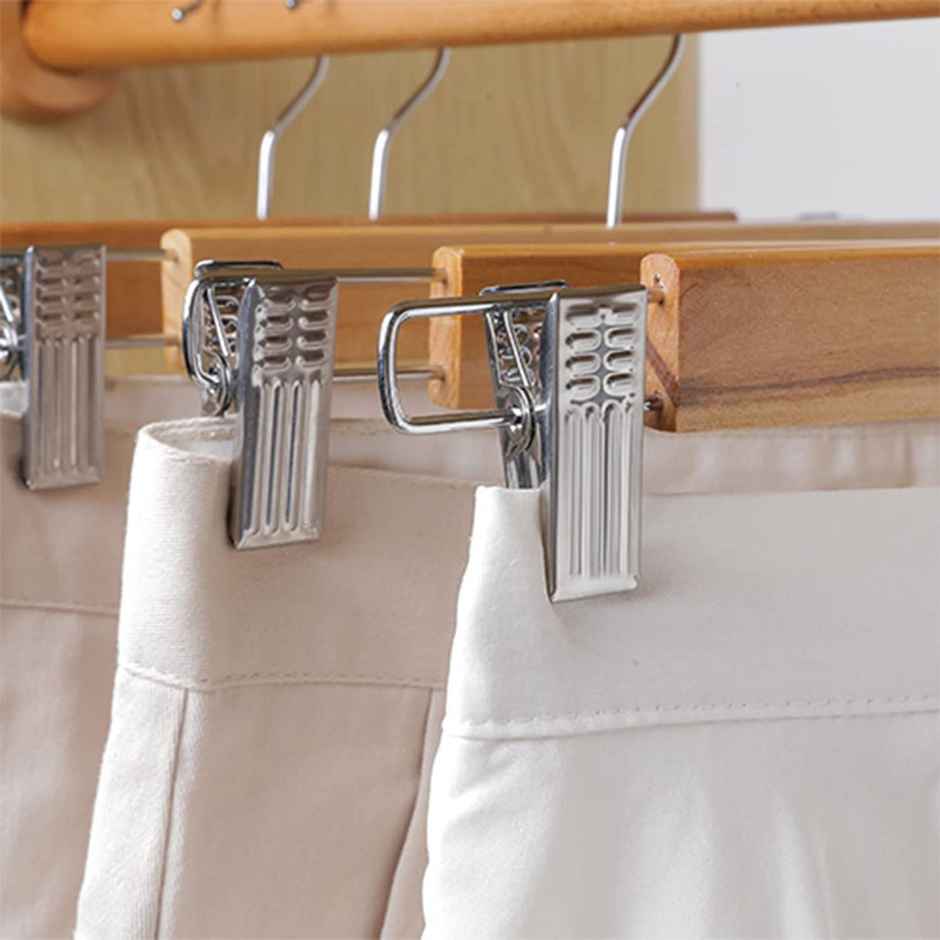 Wooden Adjustable Clips Hanger for Clothes | Brown