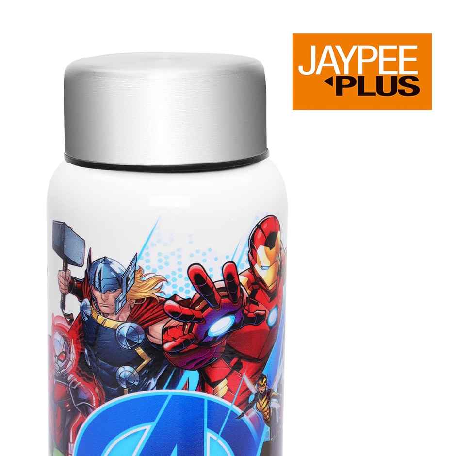 Jaypee Plus Stainless Steel Galaxy Prime Marvel Avengers Kids Water Bottle | White | 1 L