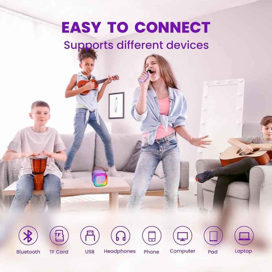 Kidara Unicorn Karaoke Speaker & Mic Set (5 W, Purple)