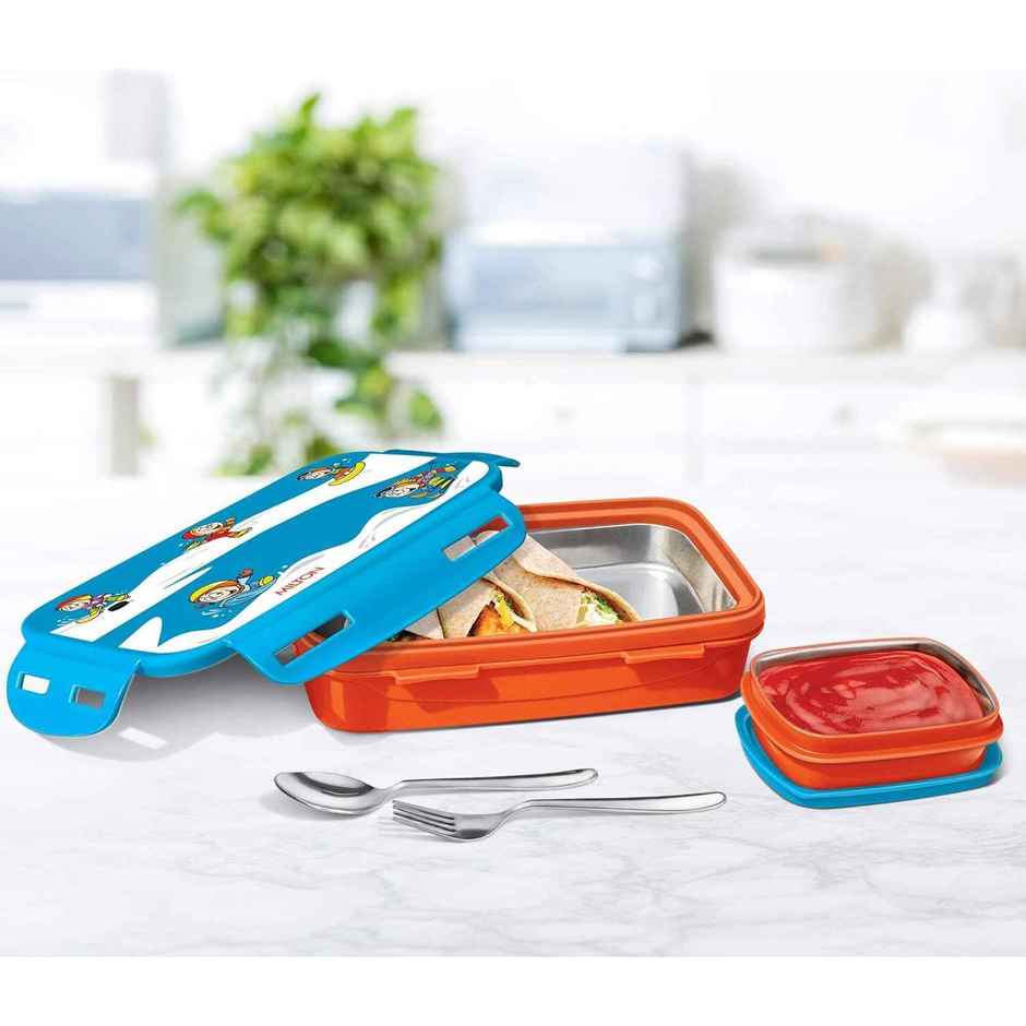 Milton Steely Deluxe Mini Inner Steel Kids Tiffin Box | Orange