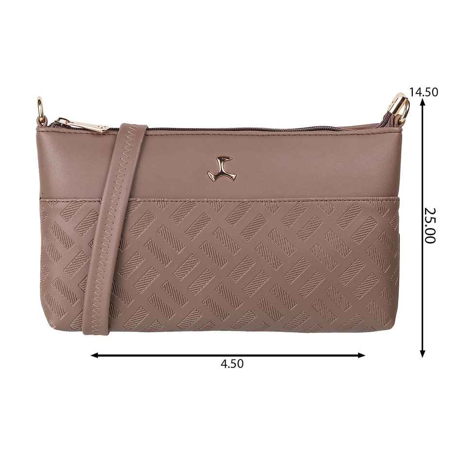 Mochi L Brown Synthetic Sling Bag for Women | 66-7254-41