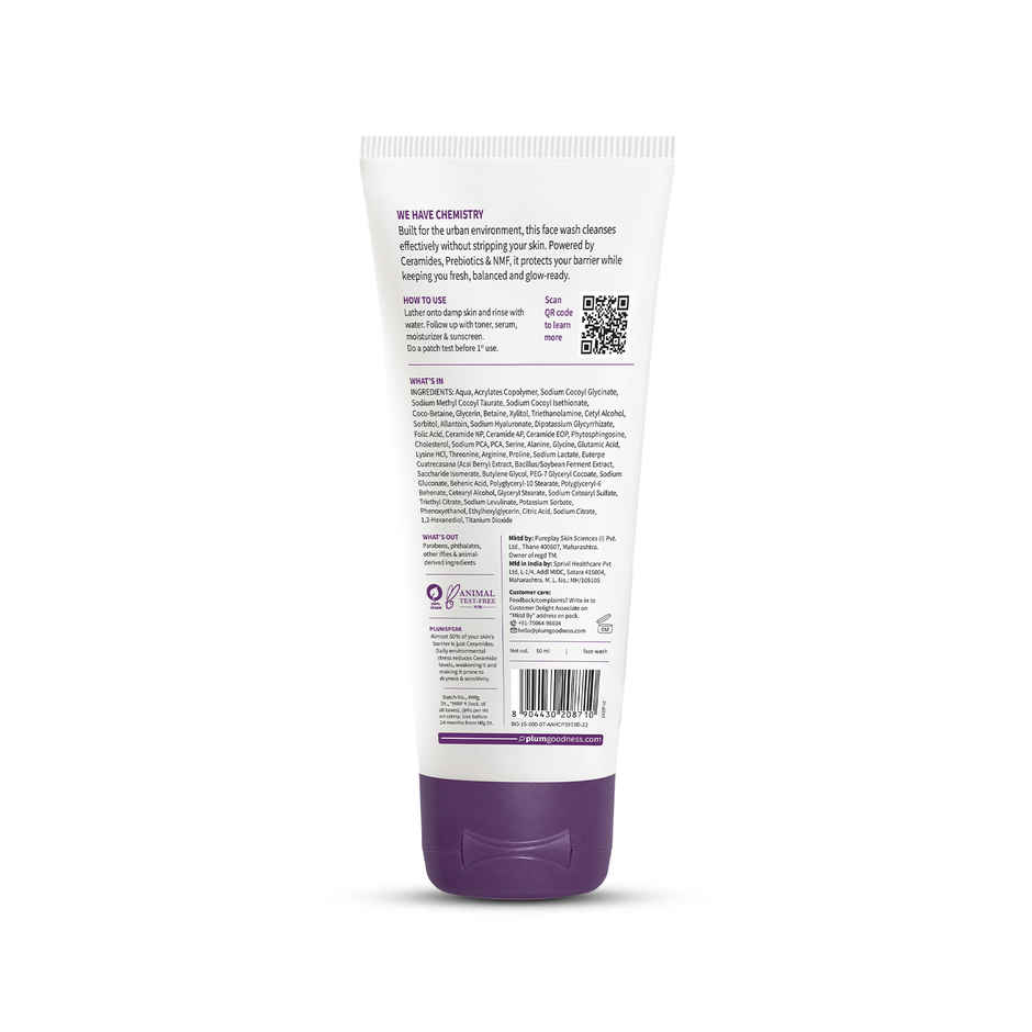 Plum CeraSense Barrier Care Face Wash with Acai & 1% NMF