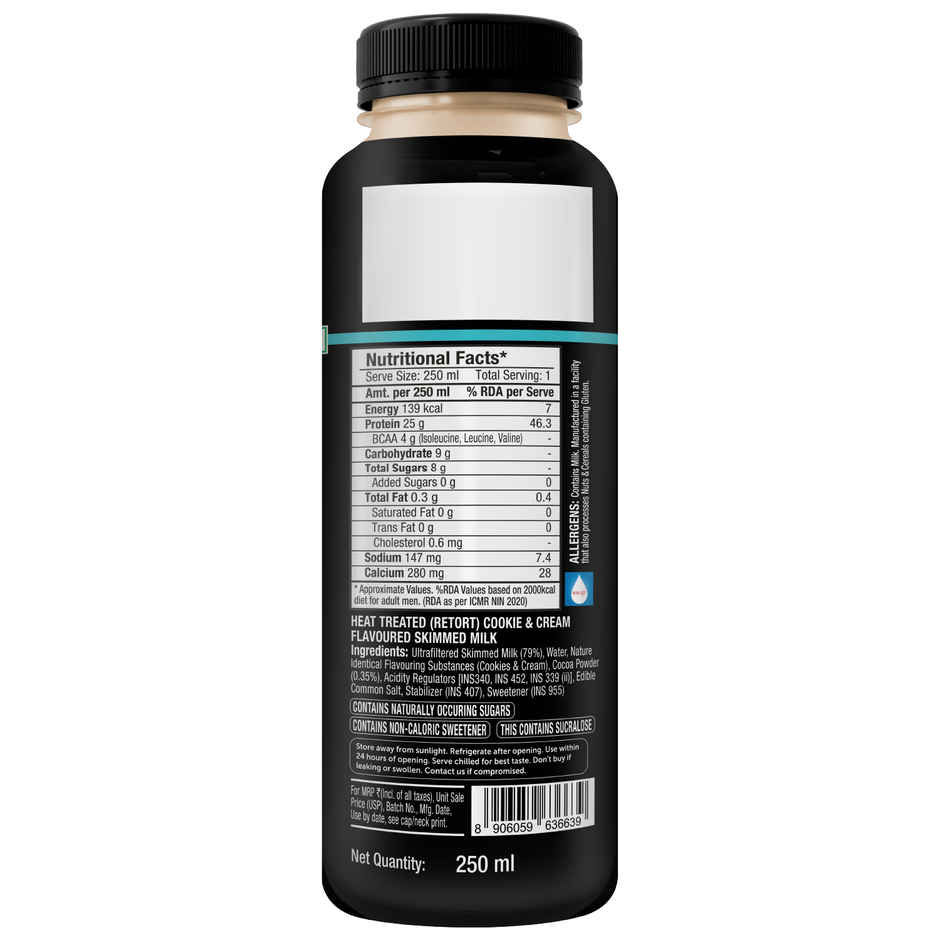 Epigamia Turbo Cookies And Cream Protein Milkshake