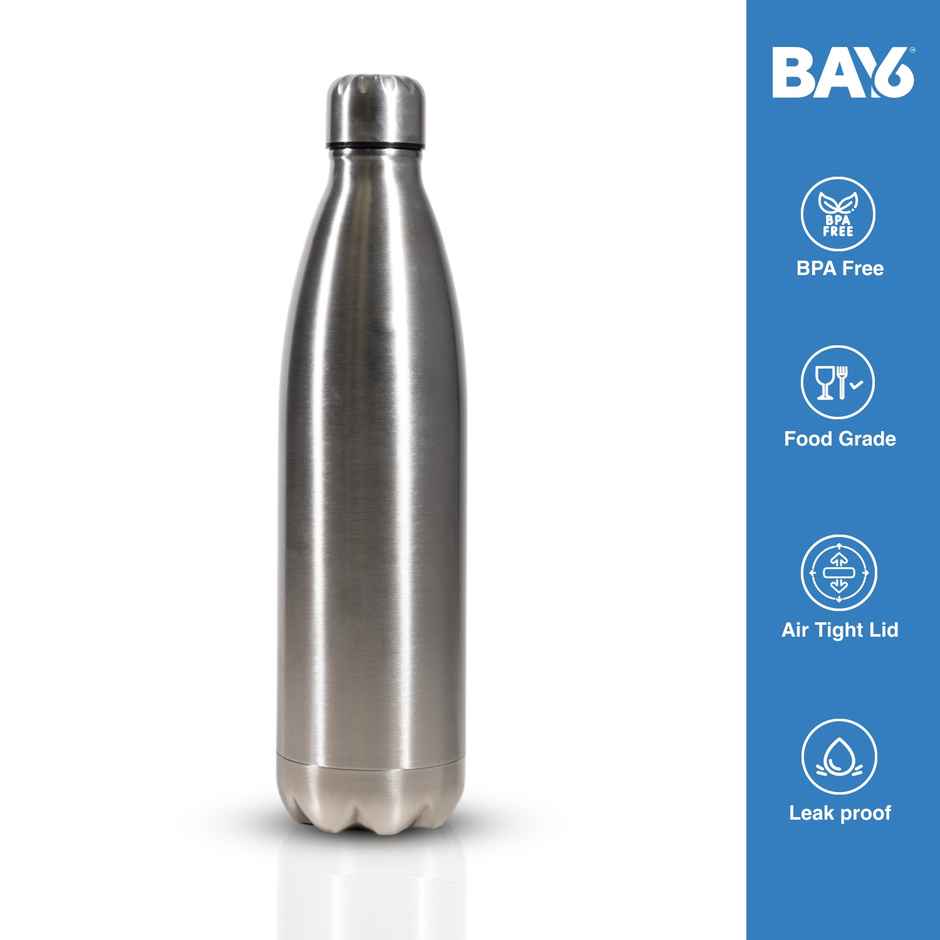 BAY6 Stainless Steel Hot & Cold Vacuum Flask | 1 L | Matte Finish