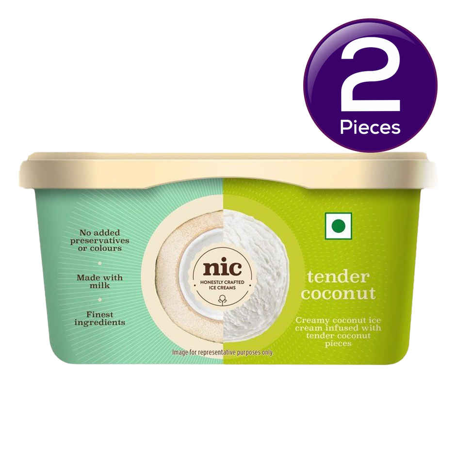 NIC Tender Coconut Ice Cream Tub Combo | Preservative Free | No Artificial Flavors