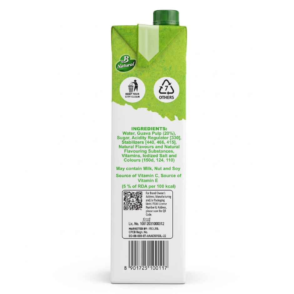 B Natural Guava Juice, Vitamin C & E