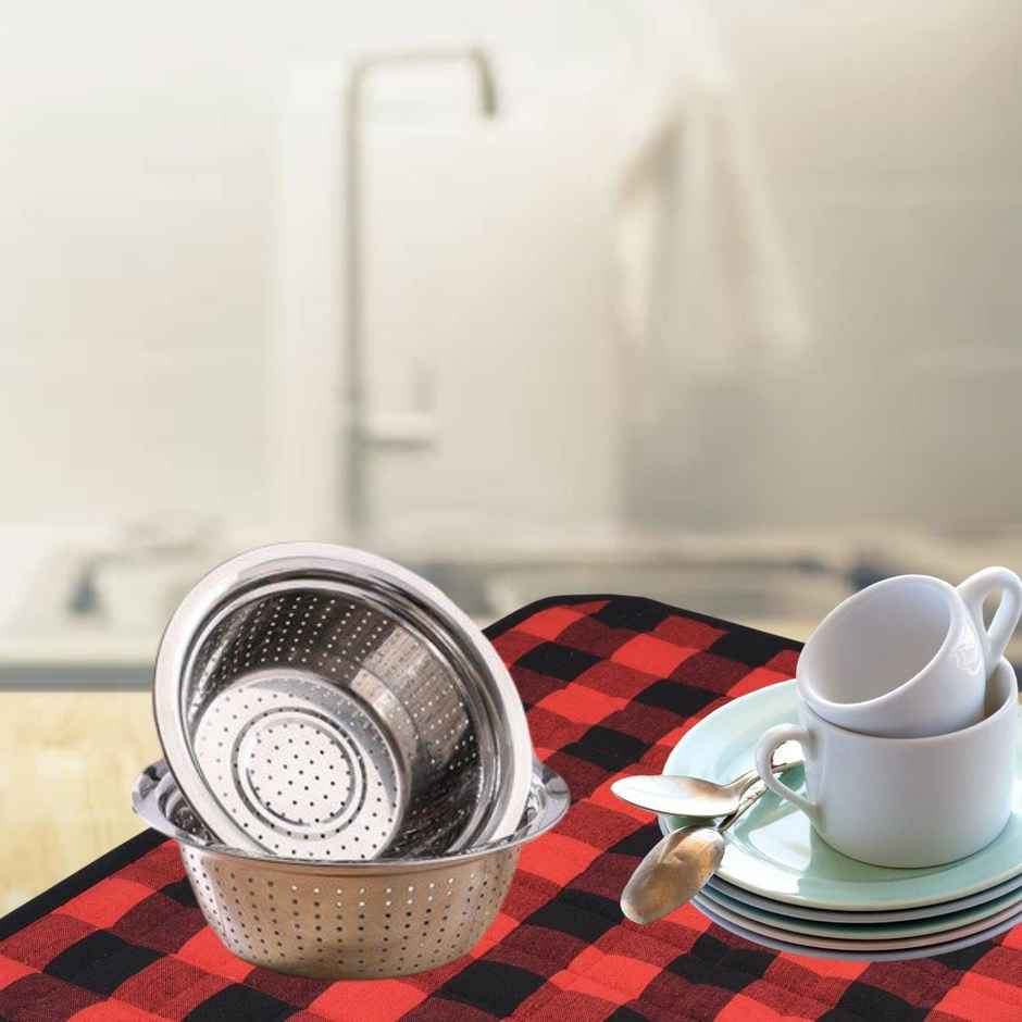 Lushomes Dish Drying Mat - Black Checks | 18 x 24 inch