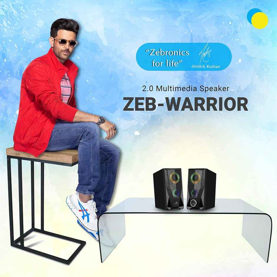 Zeb Warrior 2.0 Multimedia Party Speaker With Aux Connectivity,Usb Powered And Volume Control (No Bluetooth ) - Black