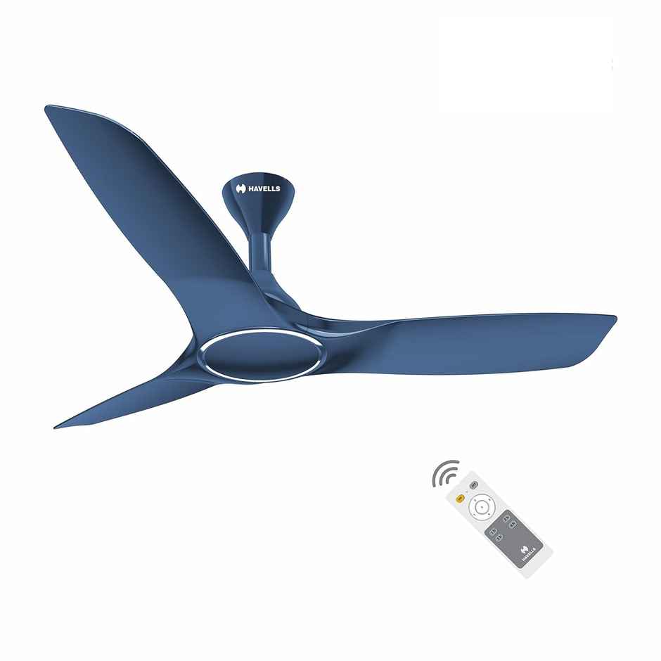 Havells Stealth Air BLDC Motor Ceiling Fan,1200mm,Remote Control,100% Copper Motor,Indigo Blue