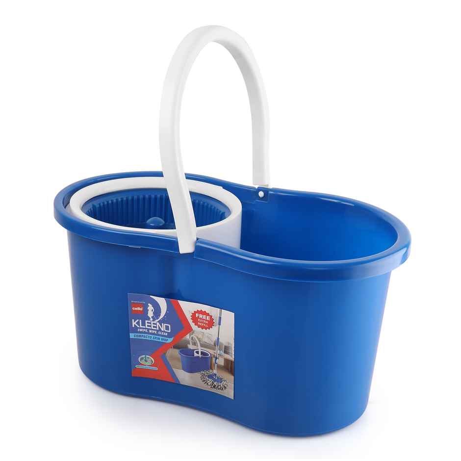 Cello Kleeno Compacto Spin Mop with 2 Refill | Blue