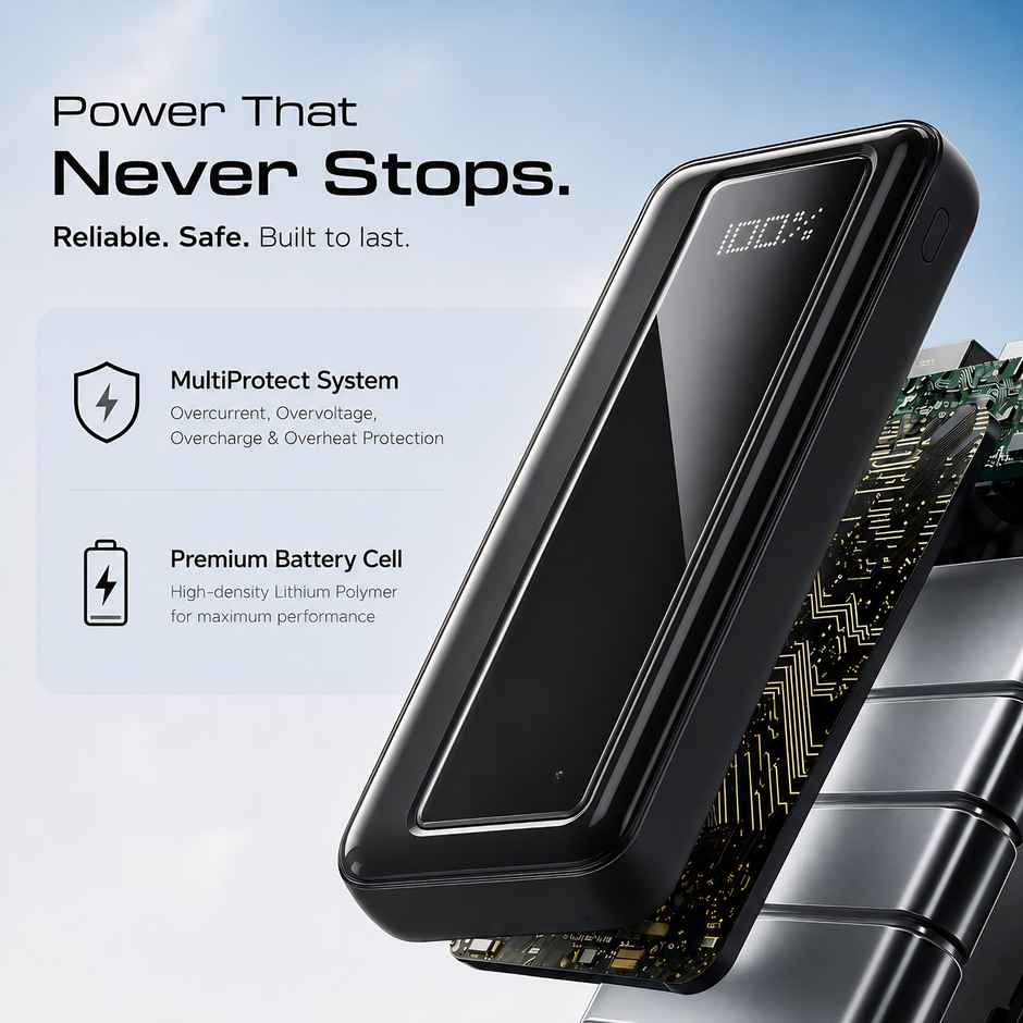 Philips DLP1711NB/94 10000mAh 22.5W Max Fast Charging Power Bank with Digital LED Display