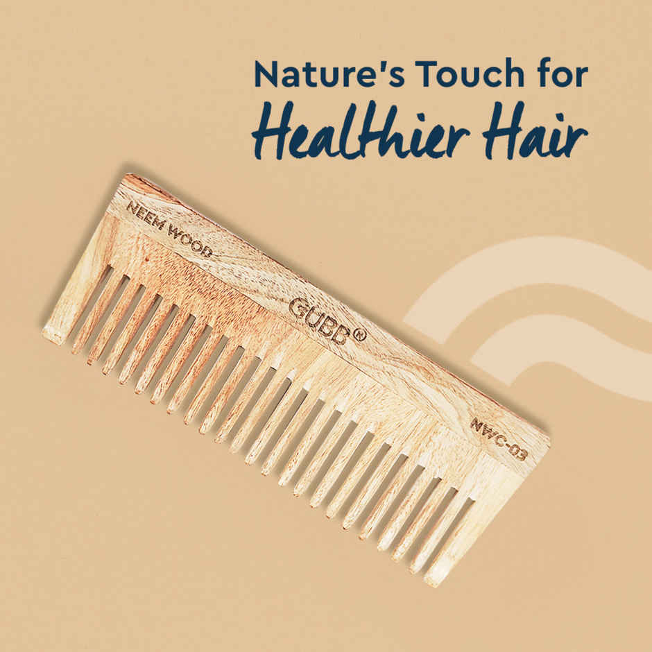 GUBB Wide Teeth Neem Wood Comb