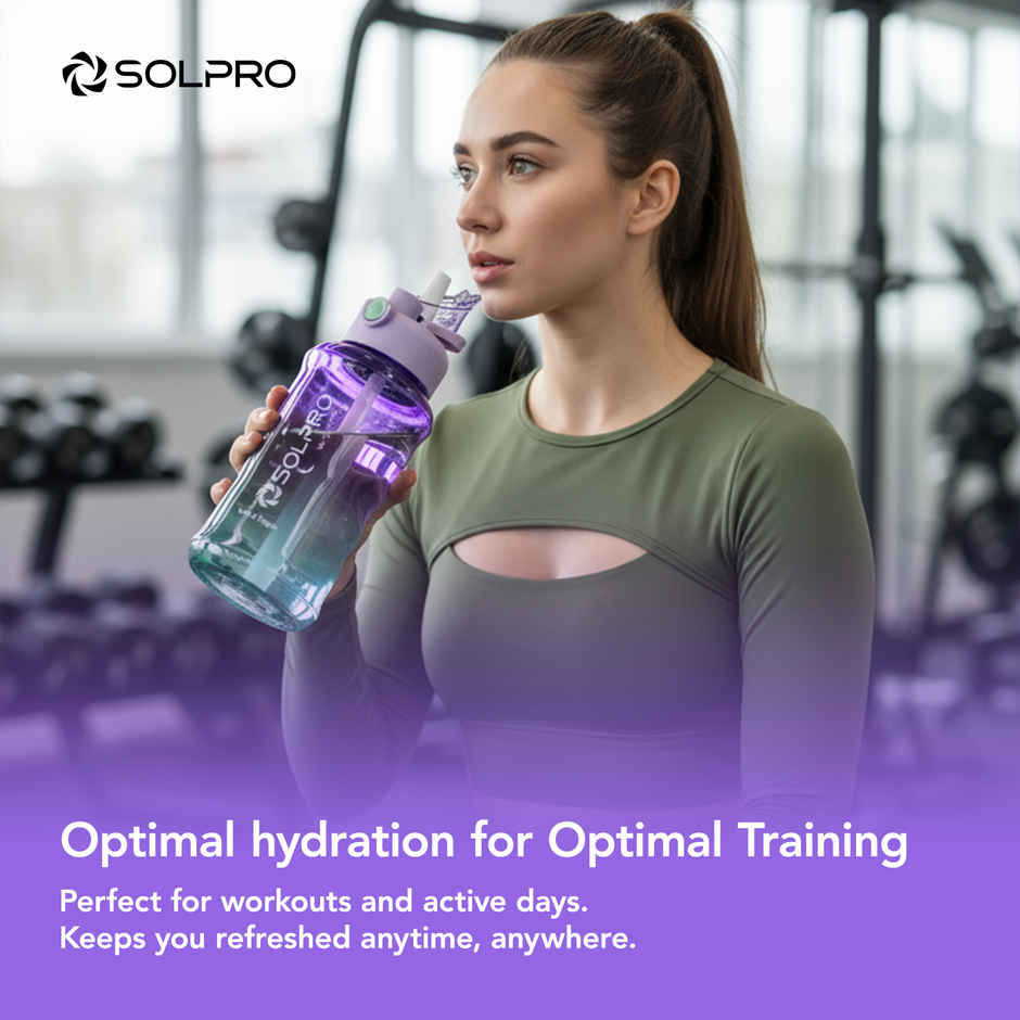 Solpro Voda Prague Sipper Water Bottle | Leakproof BPA Free for School Office Gym Travel | 1 L