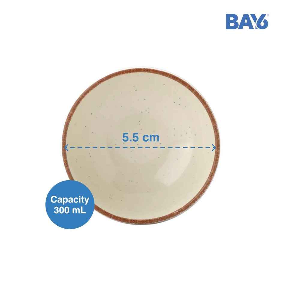 BAY6 Minto Series Round Melamine Serving Bowl - 5.5"-Creame Speckle -Set of 2