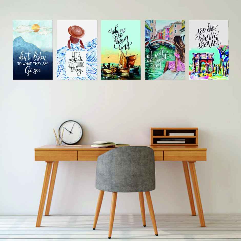 Paper Plane Design Travel Theme Wall Posters | Set of 10 | (12 Inch x 18 Inch) D1