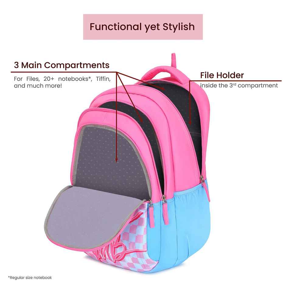 Genie Adore School Bag For Girls. Pink Backpack For Women