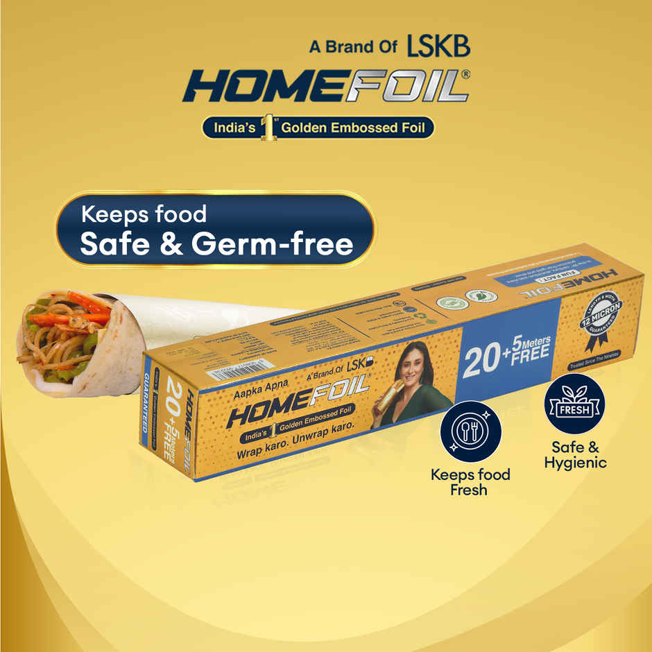 HOMEFOIL 25 Meter Golden Embossed Aluminium Foil