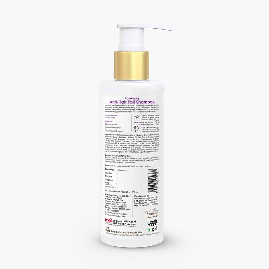 Tac Rosemary Anti-Hair Fall Hair Shampoo Rosemary & Clove Oil Reduces Hair Fall