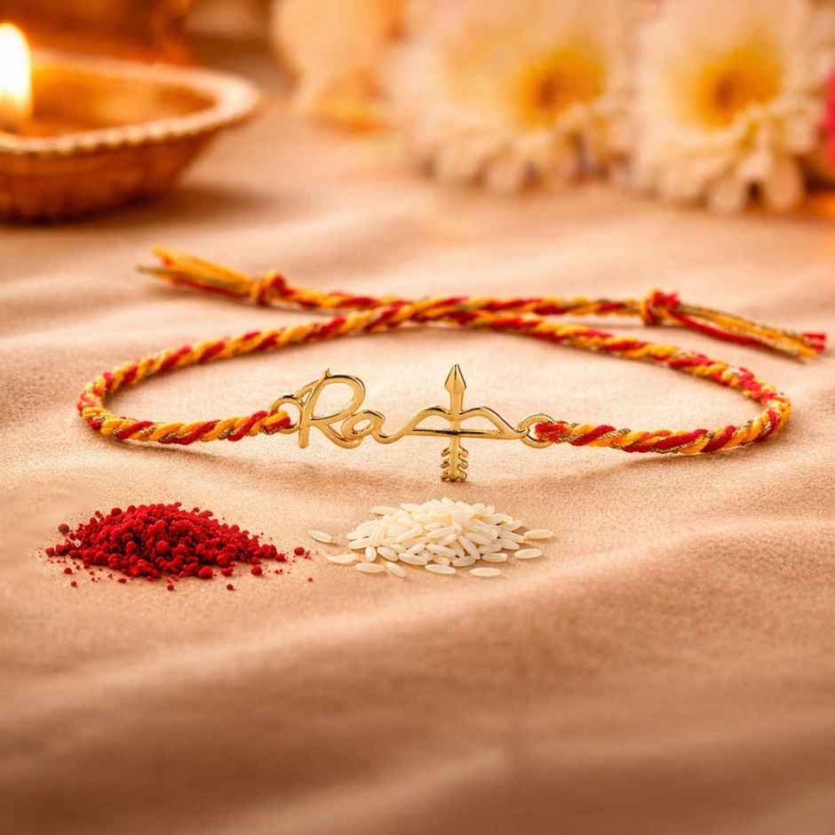 Rakhi for Brother | Shri Ram Raksha Dhanush | Religious | Includes Roli Chawal | Pack of 1 | Voylla