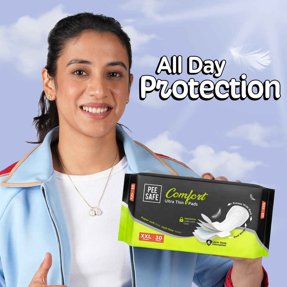 Pee Safe Ultra Thin Rash Free Sanitary Pads 30 XXL
