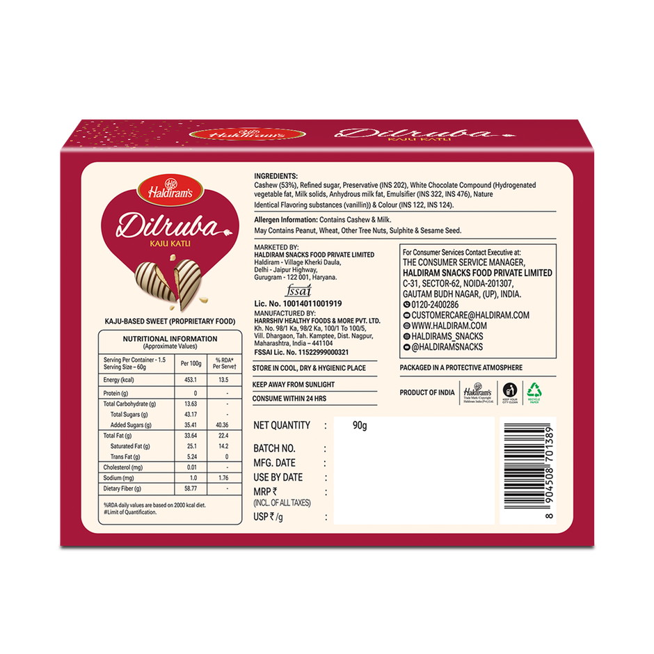 Haldiram's Dilruba Kaju Katli