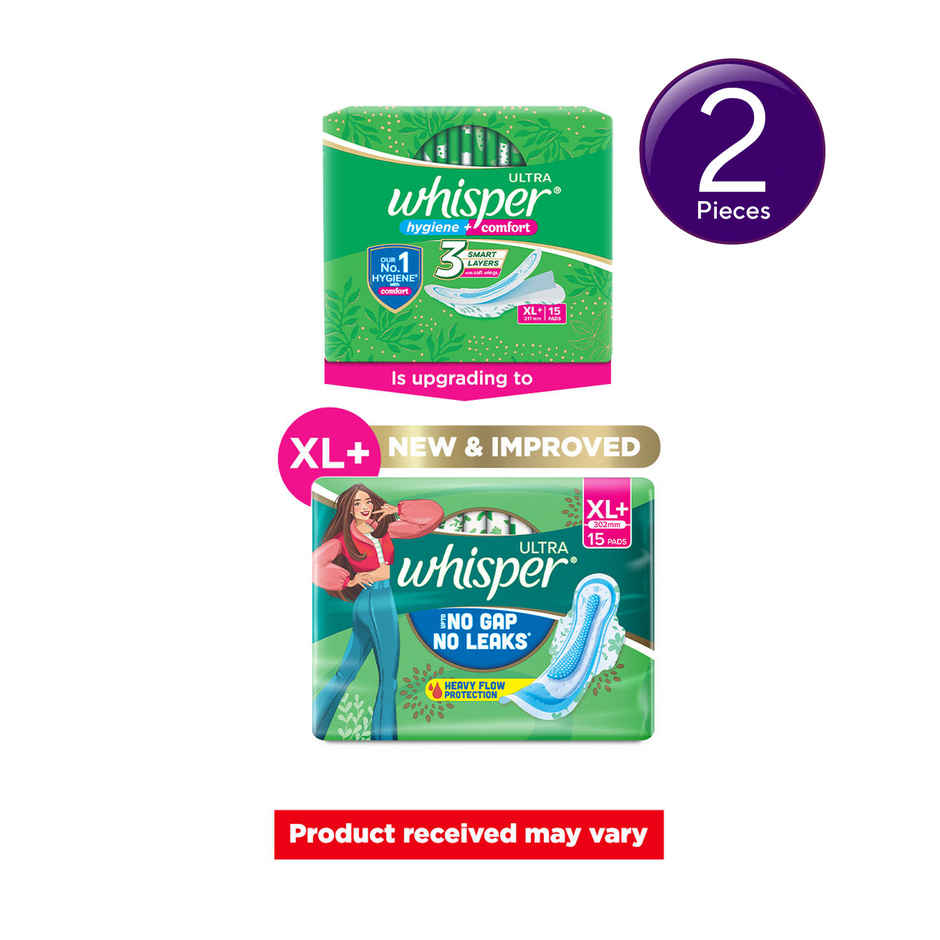 Whisper Ultra Clean XL+ Sanitary Pads Combo 
