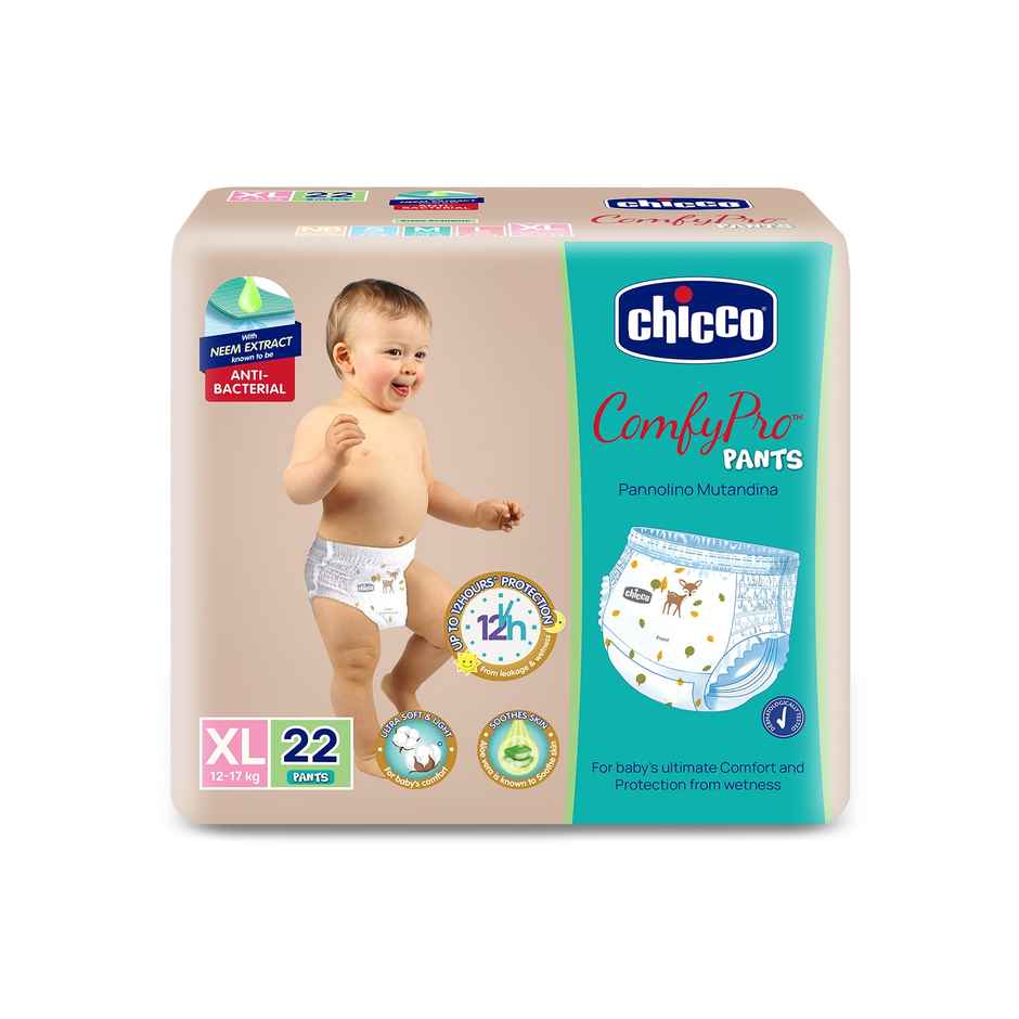 Chicco ComfyPro Premium Baby Diapers | Pant Style | XL | 22 Pcs