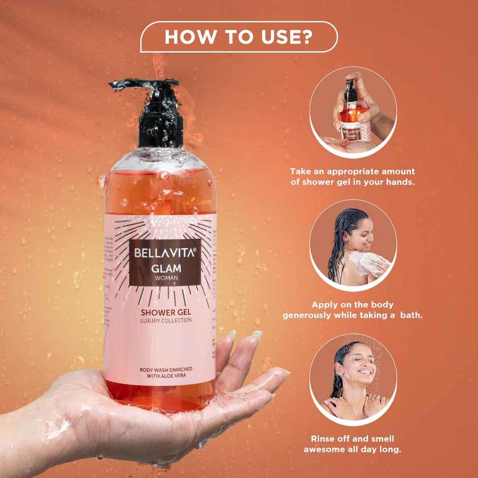Bella Vita Luxury Glam Woman Body Wash Refreshing Shower Gel for Deep Cleansing