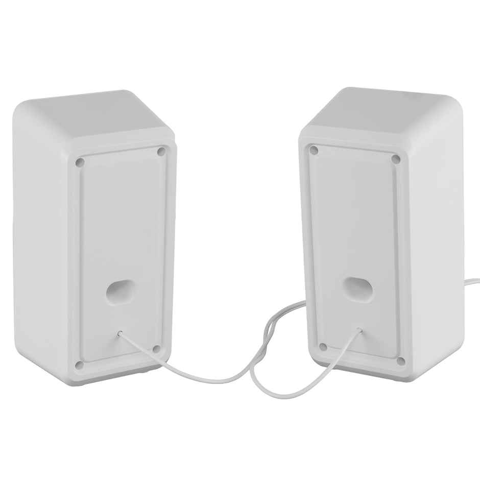 Zebronics Igloo 2 | 2.0 Speakers | 10 W | RGB LED | USB Powered | AUX | Volume Control Pod | White