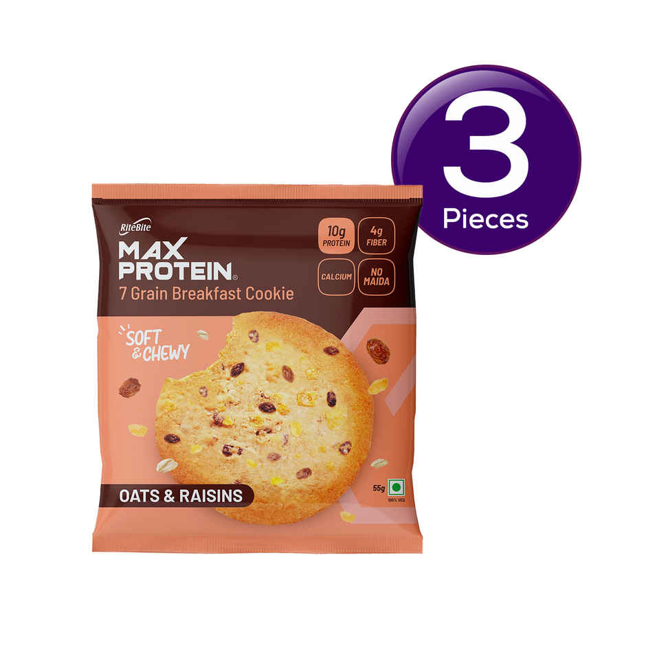 Ritebite Max Protein Cookie Oats & Raisins, No Maida Multigrain Premium Biscuit Cookies Combo
