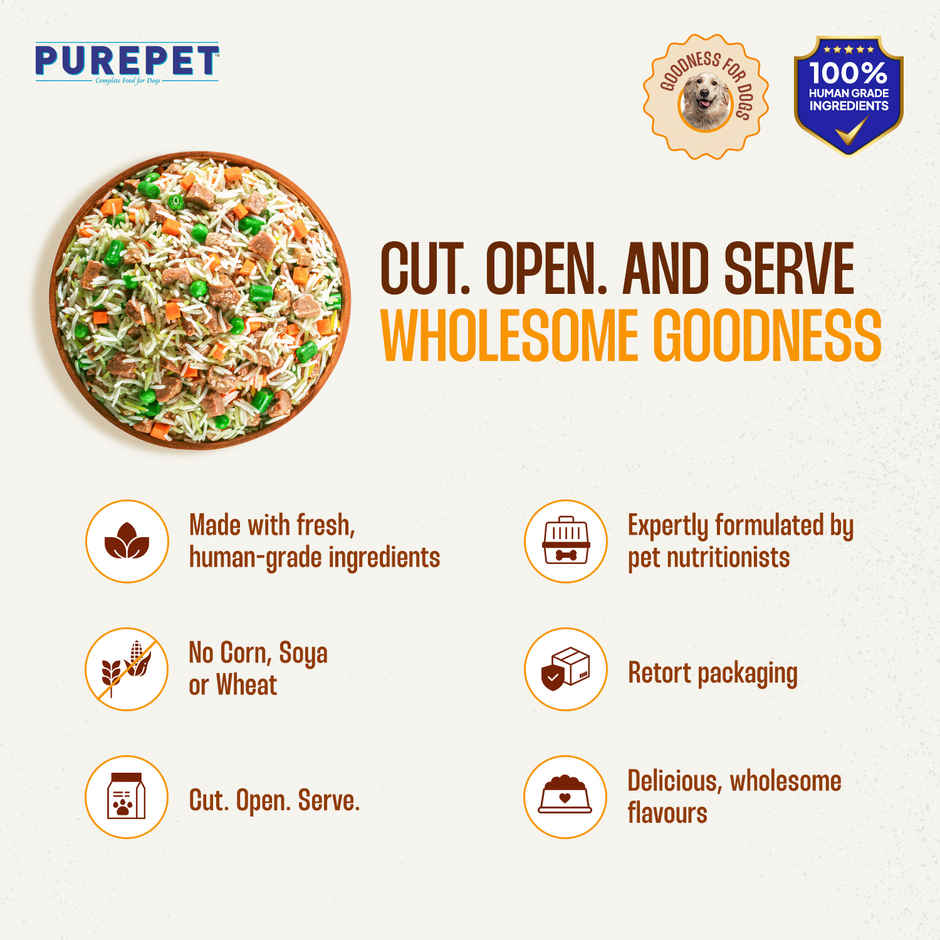Purepet Fresh Wet Dog Food Combo Biryanis | High Protein No Preservatives