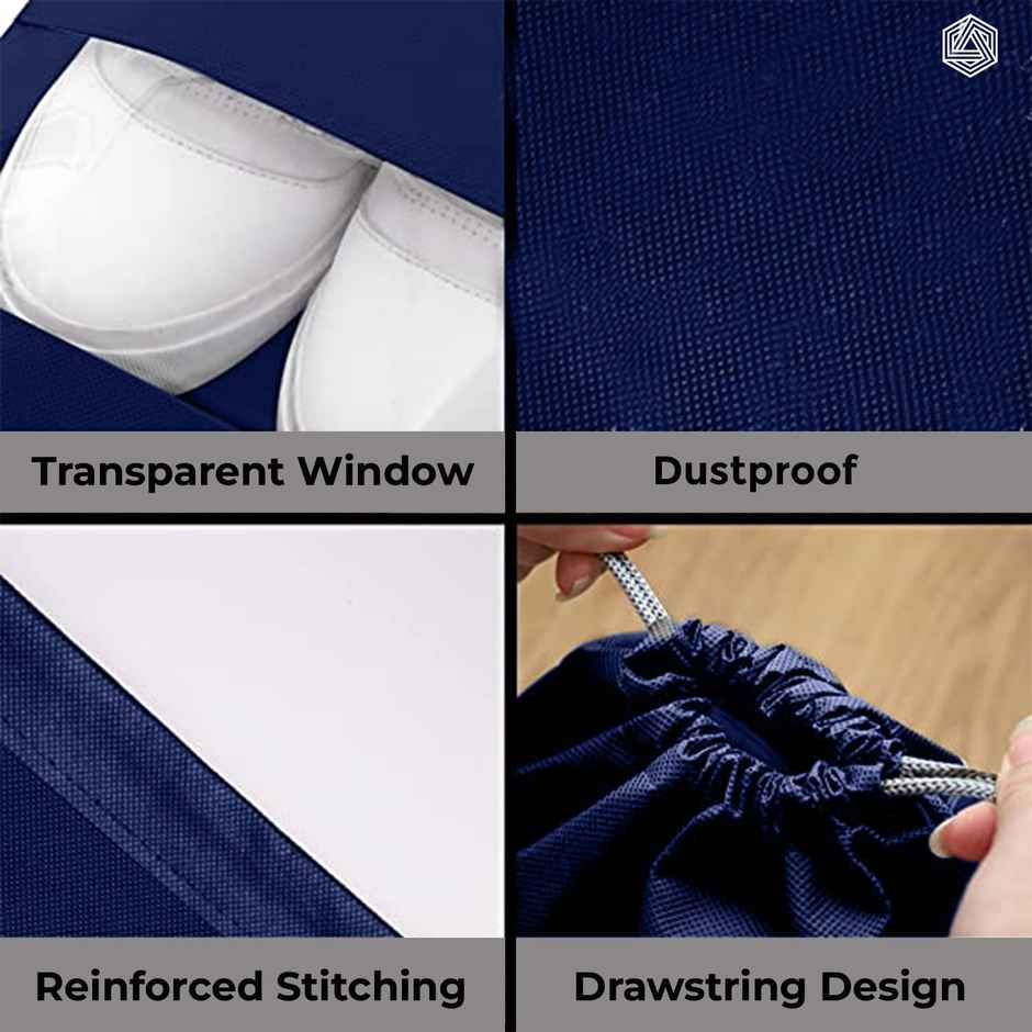 Boldfit Shoe Bag For Travel & Storage Travel Organizer For Women & Men Blue, Yellow, Grey Pack Of 6