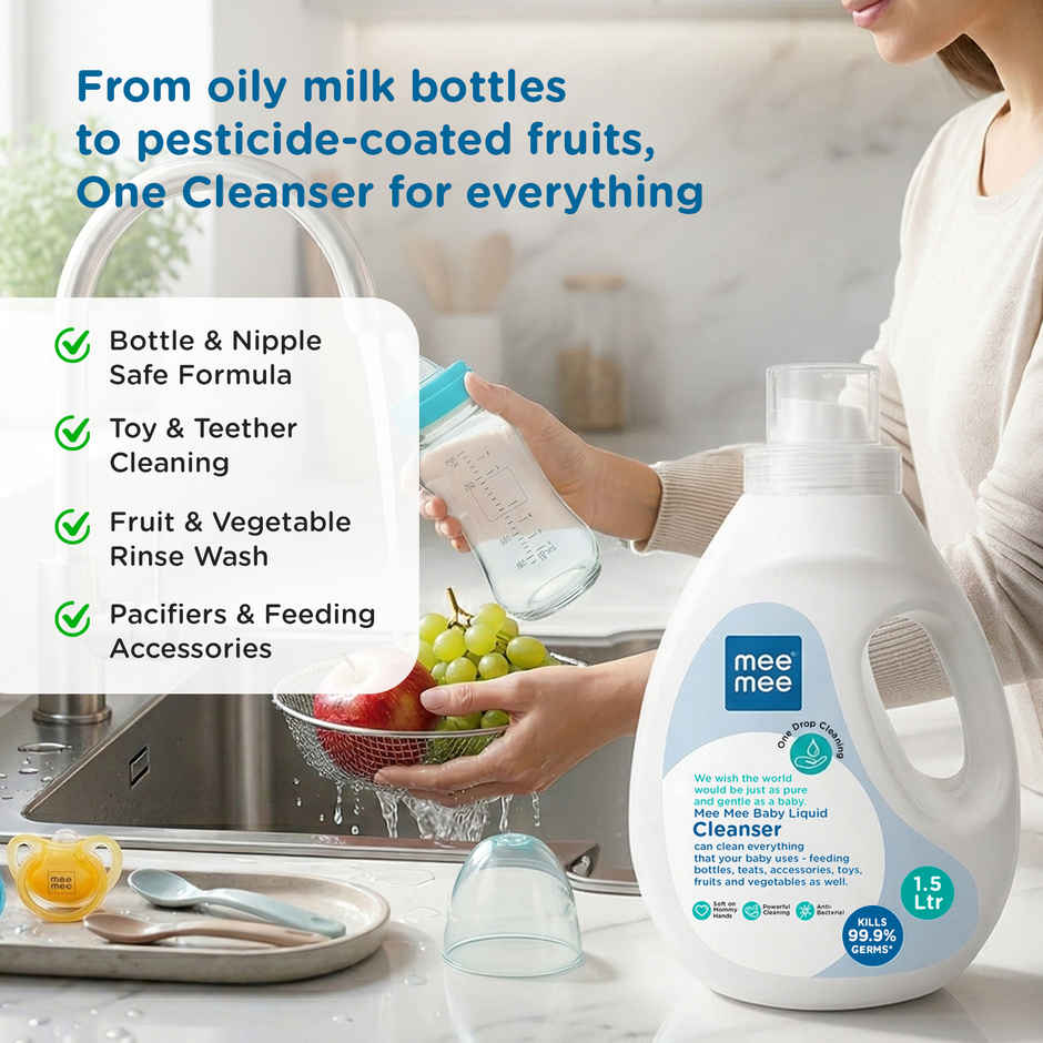 Mee Mee Baby Liquid Cleanser for Bottles | Nipples | Accessories | Toys | Fruits & Vegetables