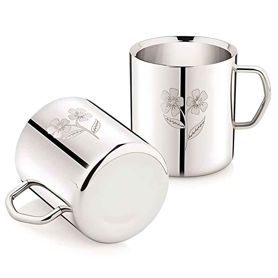 Limetro Steel Stainless Steel Coffee Mug | 2 Pcs