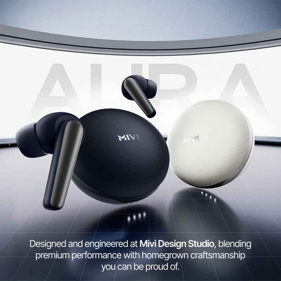 Mivi DuoPods Aura ANC TWS Earbuds | 60H Playtime | Quad Mic | 50ms Gaming | BT v5.3 | IPX4