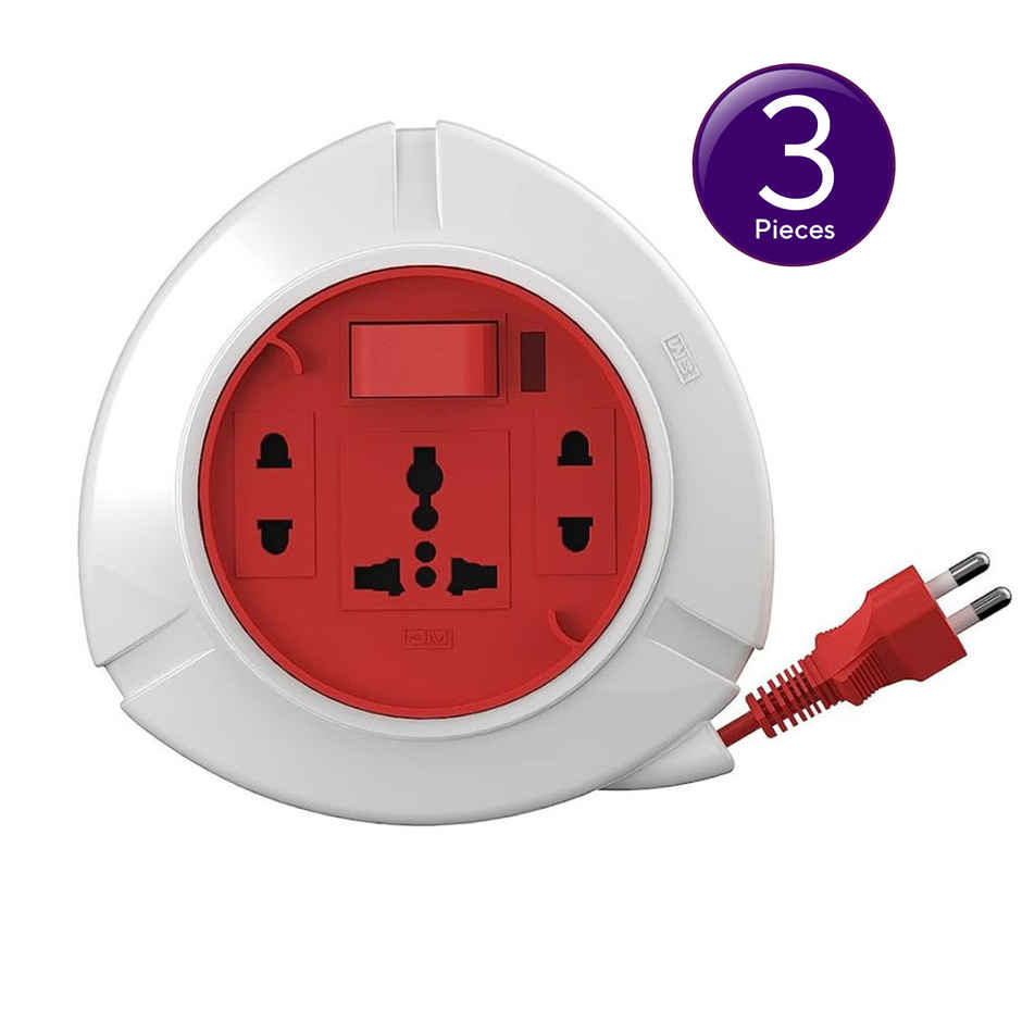 GM 3041 Trio 2 Pin Flex Box 5 Mtr. with Indicator & International Socket Combo