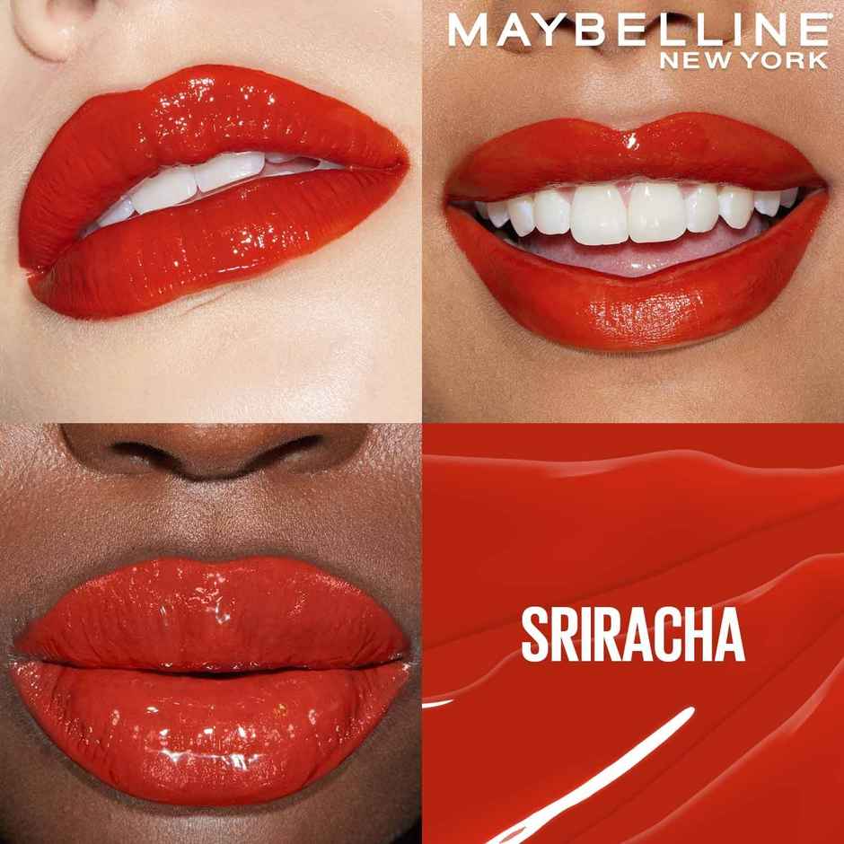 Maybelline Superstay Vinyl Ink - Longwear Shine Lip Color, Siracha